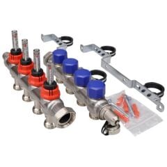 Fraenkische Debi Göstergeli Çelik Kollektör 4 ağızlı