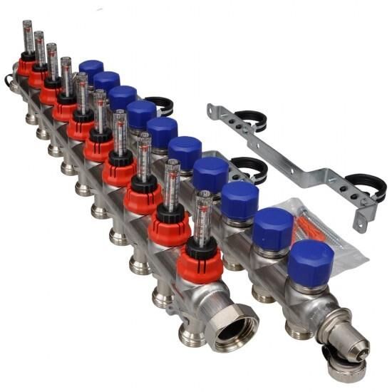 Fraenkische Debi Göstergeli Çelik Kollektör 10 ağızlı