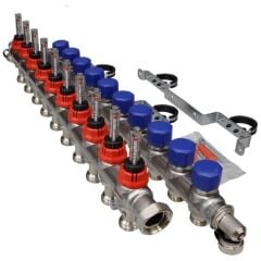 Fraenkische Debi Göstergeli Çelik Kollektör 10 ağızlı