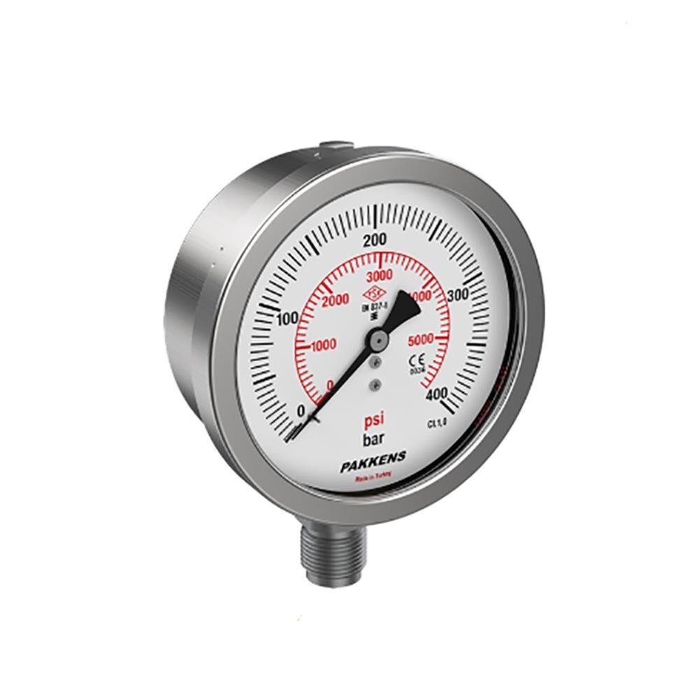 100 mm Alt Bağlantılı Komple Paslanmaz Manometre