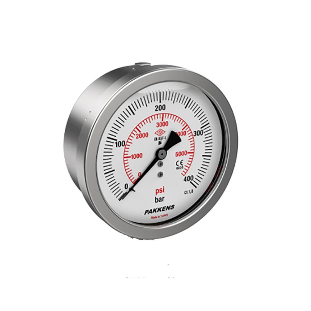 100 mm Arka Bağlant.Gliserinli Pasl.Göv.Manometre